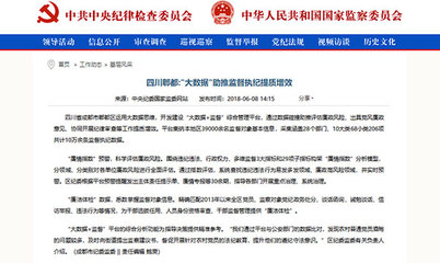 中央纪委网站关注我区:"大数据"助推监督执纪提质增效